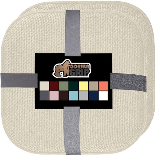 GORILLA GRIP Slip Resistant Chair Cushions, Memory Foam, Set of 2, Beige W525