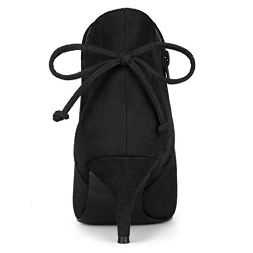 Allegra K Women's Pointed Toe Kitten Heel Ankle Booties D9849