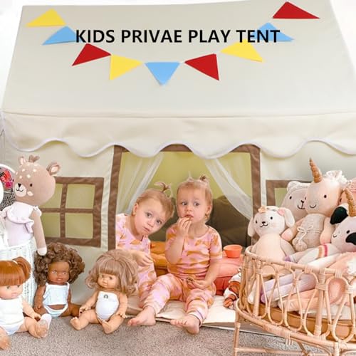 Kids Play Tent with Floor and Star Light, Indoor Outdoor Castle Playhouse I9927