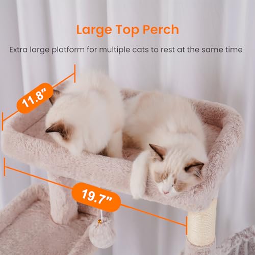 Heybly Gothic Cat Tree, 78 inch Multi-Level Cat Tower with Perches and Scratching Board H110