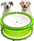 Dog Water Bowl No Spill - Slow Water Feeder Large 2L, Spill Proof ABS Dog/Pet Water Bowl Dispenser with Silicone Suction Cup, No Drip Vehicle Carried Travel for Messy Drinkers/Cats - Green LPFLASAT