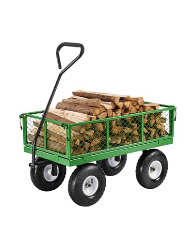 VEVOR 900 Lbs Heavy Duty Steel Garden Cart with 10" Tires and Removable Sides J262