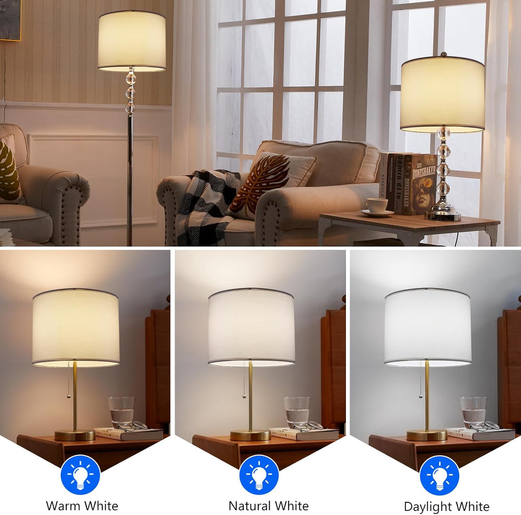 White Drum Lamp Shades Set of 2 for Table & Floor Lamps I849