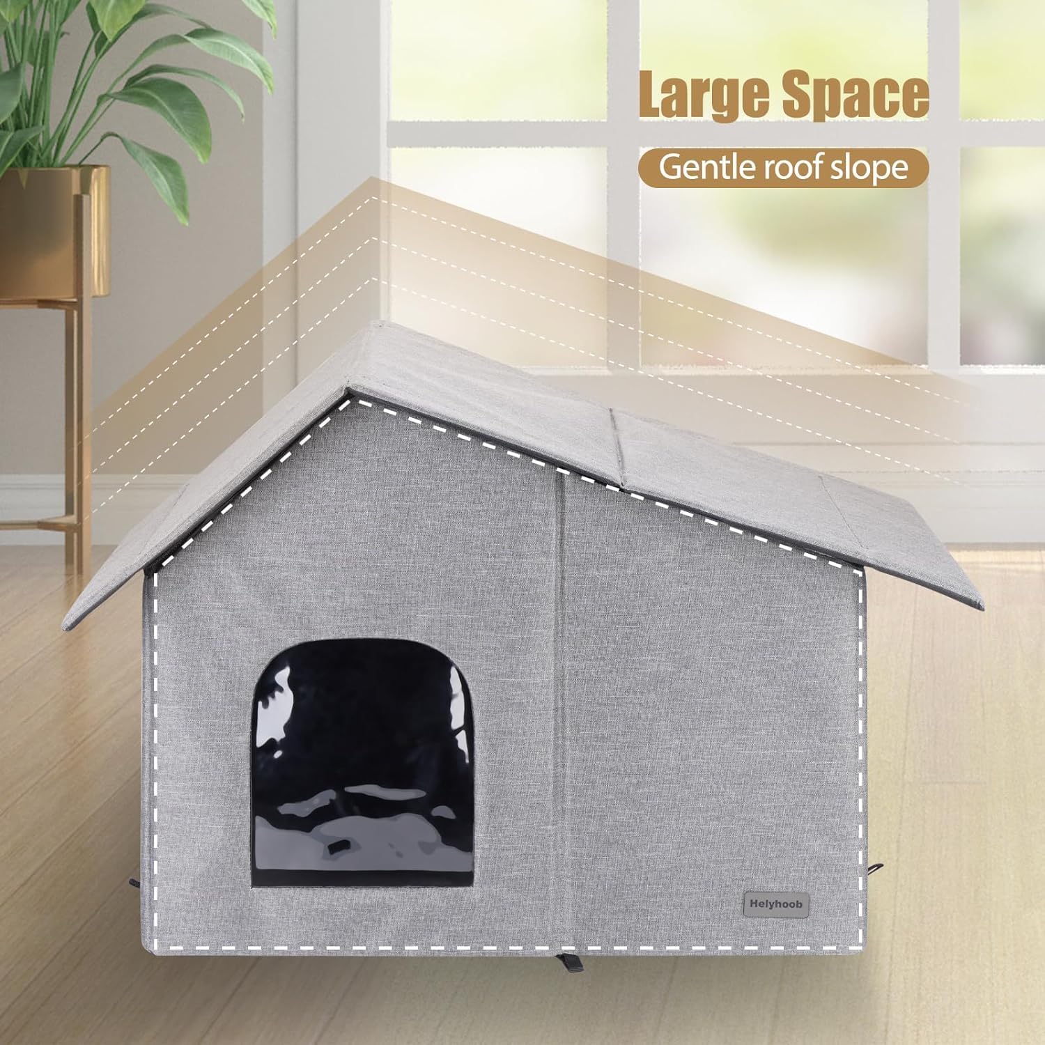 Outdoor Cat House Weatherproof Collapsible Shelter with Soft Warm Mat P9742
