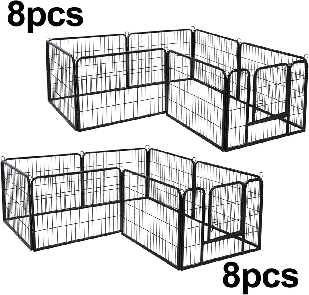 ZENSTYLE 24" Tall Foldable Metal Pet Playpen 16 Panels for Dog, Cat, Indoor & Outdoor T3101