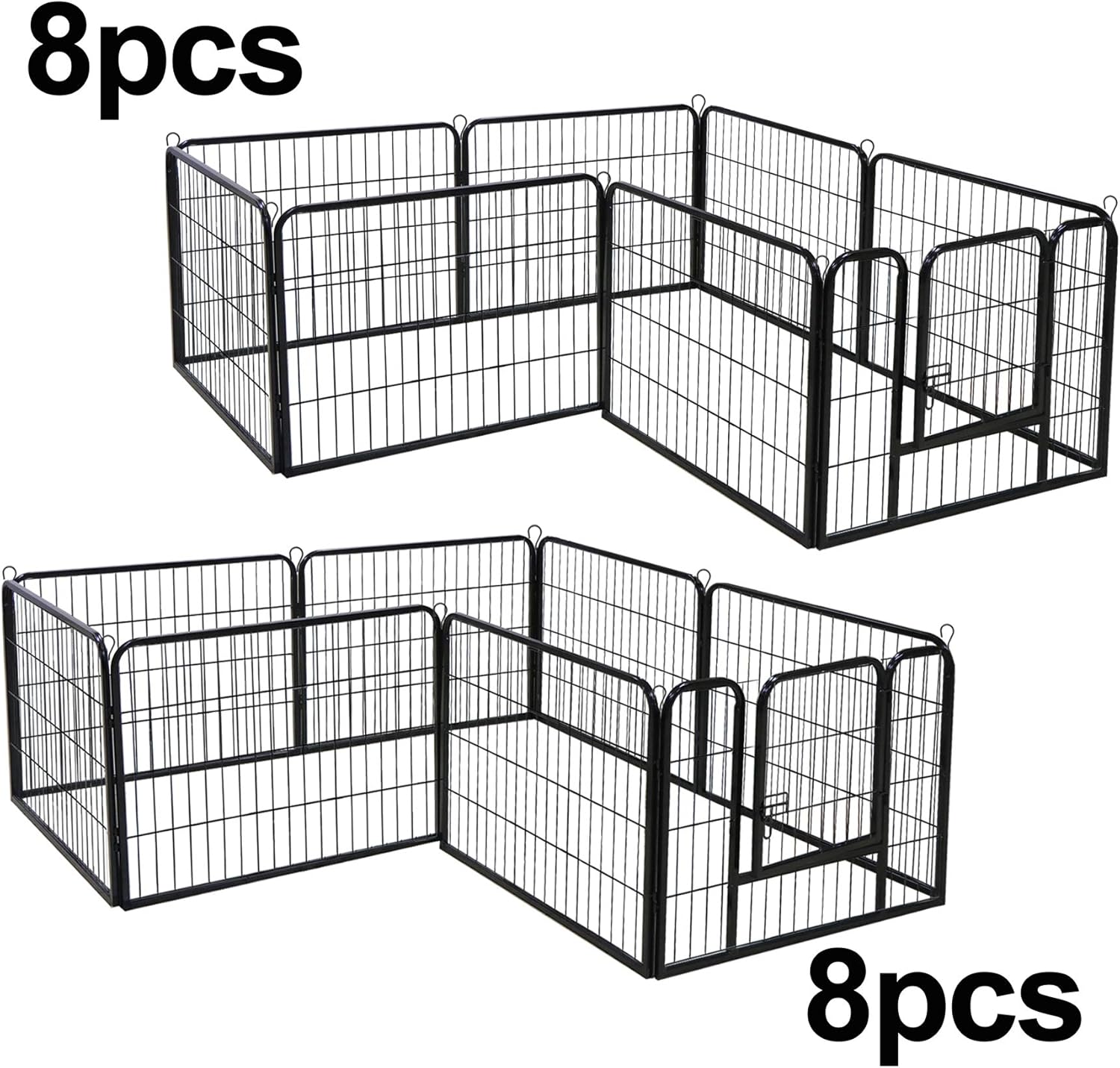 ZENSTYLE 24" Tall Foldable Metal Pet Playpen 16 Panels for Dog, Cat, Indoor & Outdoor T3101