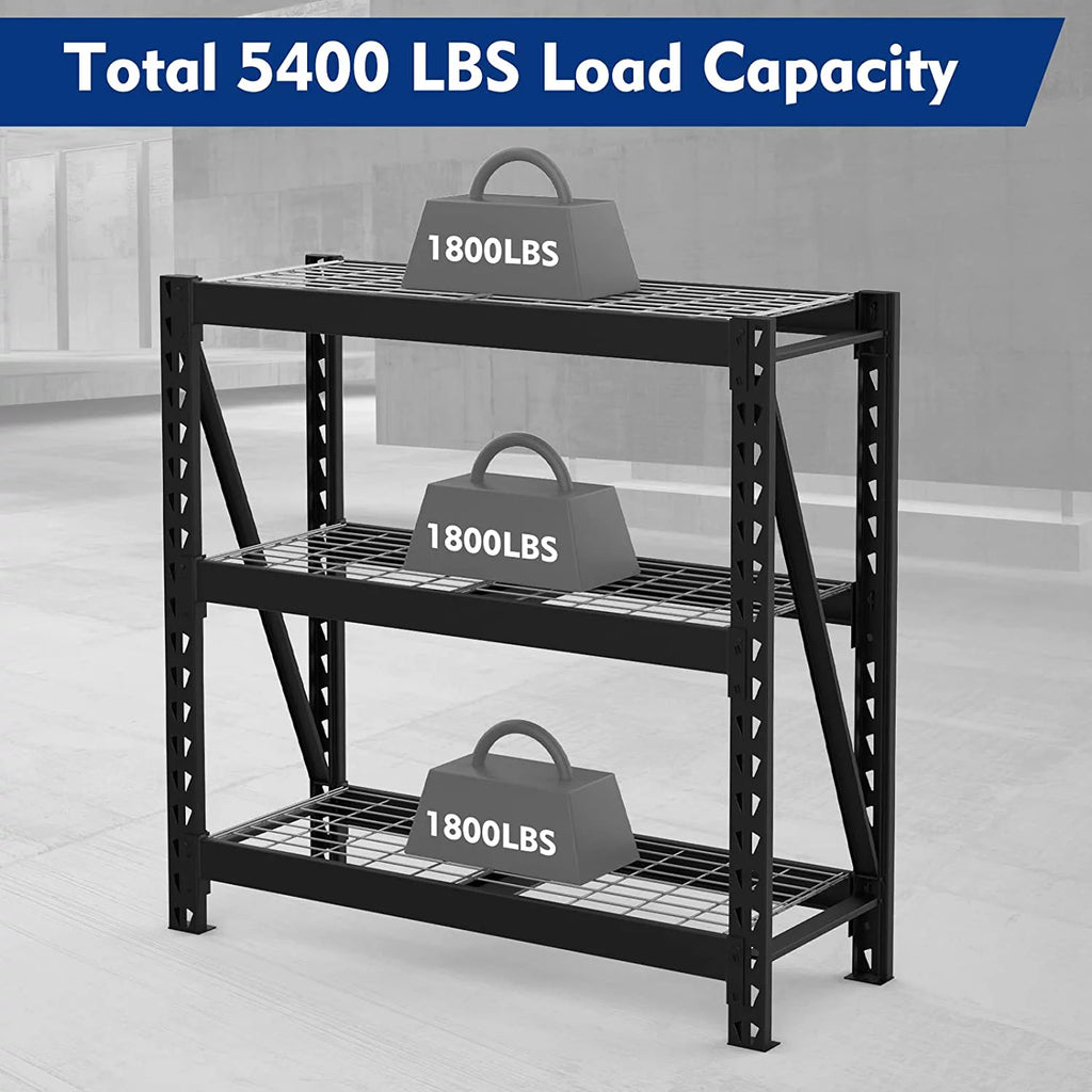 WORKPRO 3-Tier Garage Shelving Unit, Heavy Duty Metal Storage Rack, 5400 LBS Capacity M6756