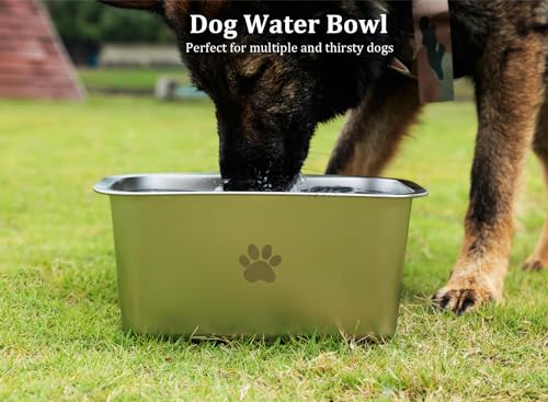 Stainless Steel Large Dog Water Bowl, Non Slip, 2.65 Gallons Z70616