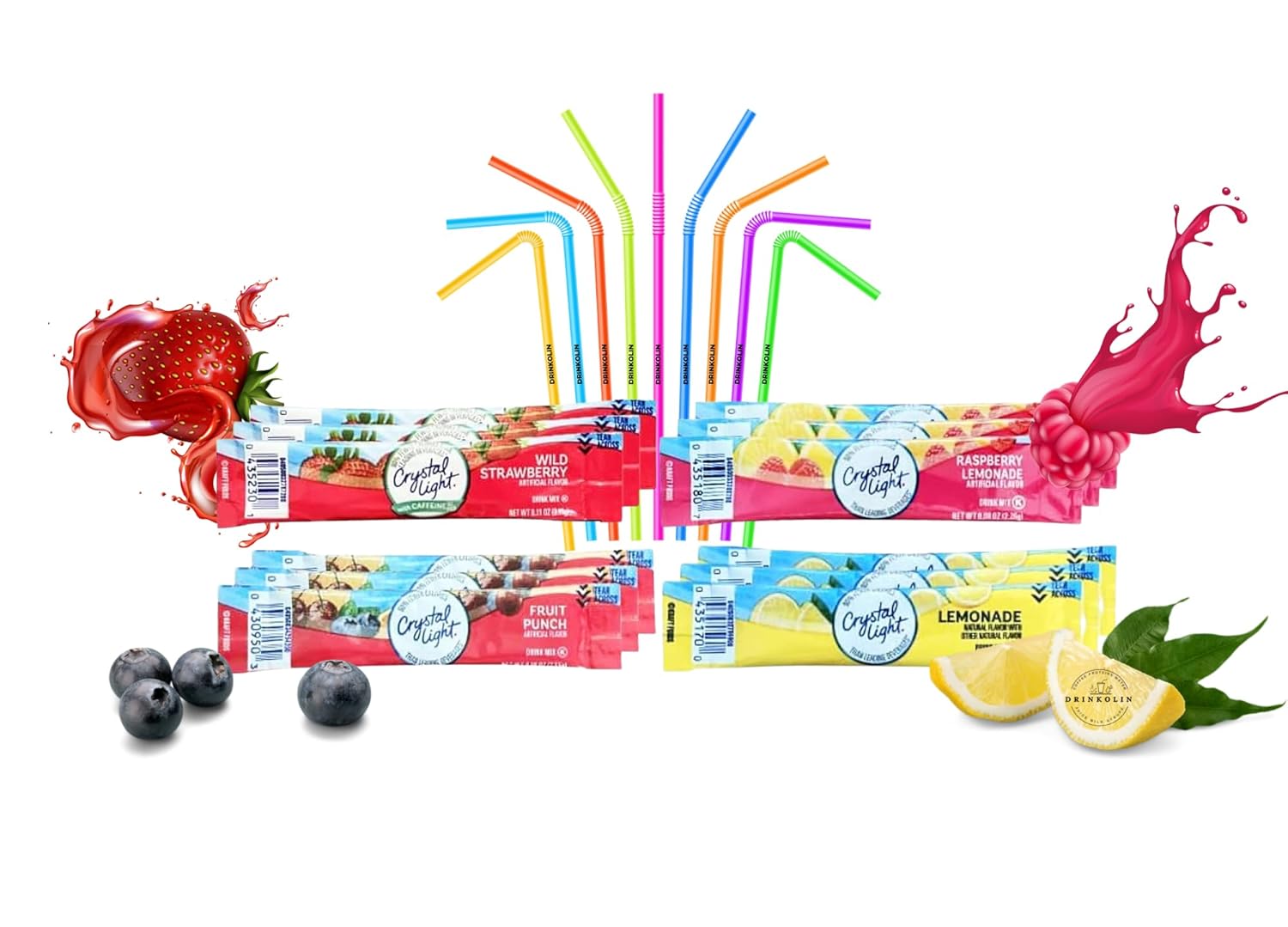 Crystal Light Variety Pack 60 Flavored Drink Mix Packets Sugar-Free O801