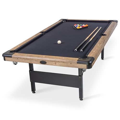 GoSports 7 or 8 ft Portable Pool Table - No Assembly Required Folding Billiard Table