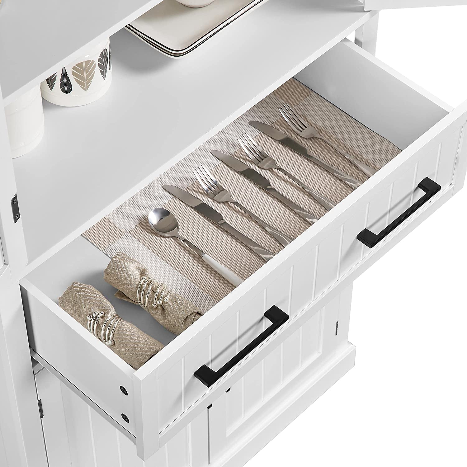 72.5" Kitchen Pantry Storage Cabinet with Drawer, White K580631