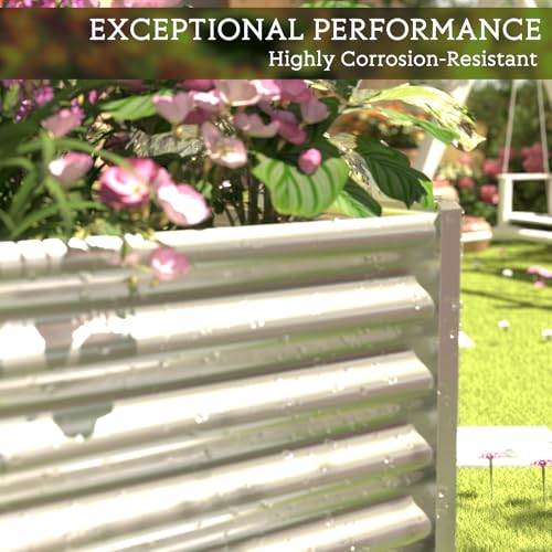 3 Pack Galvanized Raised Garden Bed Outdoor 36x18 inch Q5310