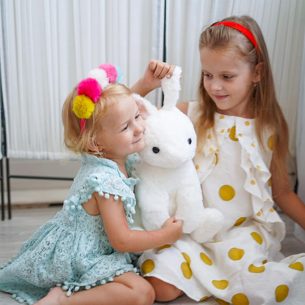 Rabbit Bunny Stuffed Animal Plush Toy with Pink Ears, Off White N27210