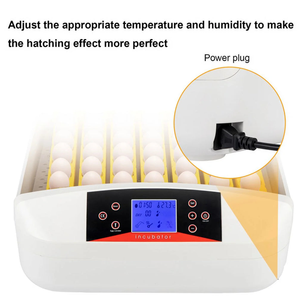 56-Egg Incubator with Automatic Egg Turning, Humidity & Temperature Control F6655