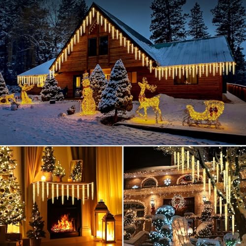 Brightown Christmas Meteor Shower Lights Outdoor 30ft 720 LED Waterproof Blue T277924