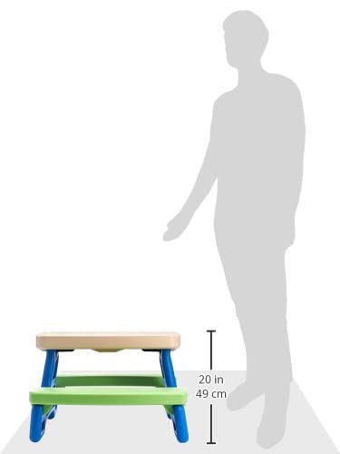 Little Tikes Easy Store Jr. Kid Picnic Play Table, Blue/Green I183658
