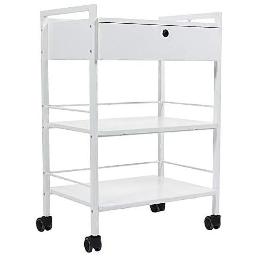 Pro Medical Dental Mobile Utility Cabinet Cart with Steel Frame and One Drawer L7394