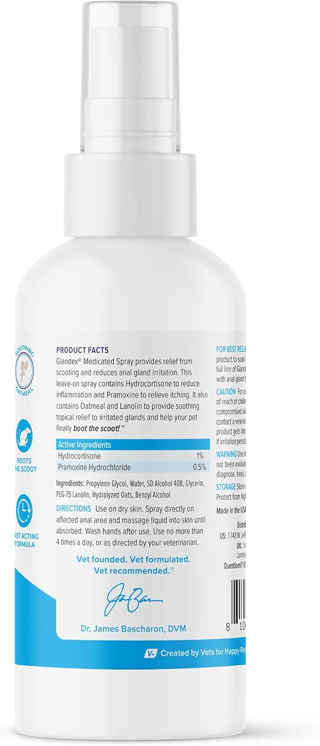 Vetnique Labs Glandex Medicated Anal Gland Spray for Dogs & Cats, 4oz R413858