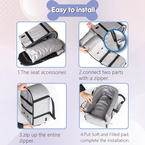 Petgrow Small Dog Car Seat Center Console, Waterproof Leather, Grey N4988