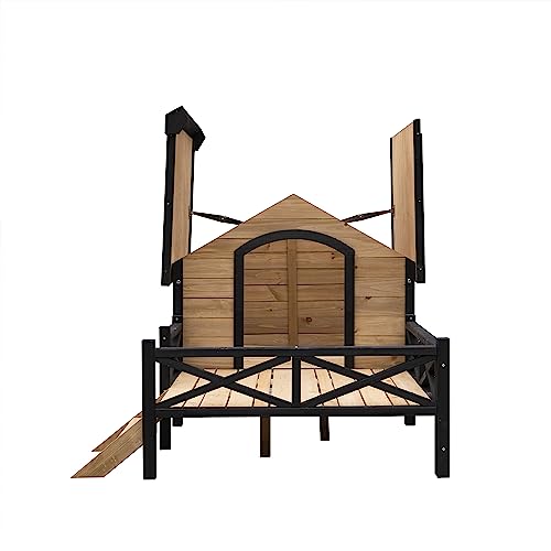 Large Wooden Dog Kennel with Porch P8565