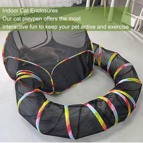 CLKHOWL Outdoor Cat Enclosure Portable Cat Tent Playpen A456784