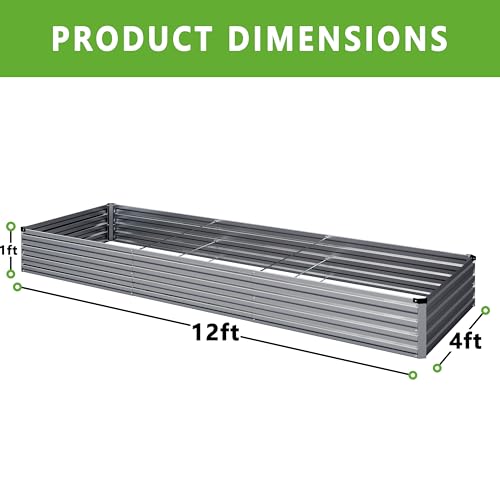 2PCS Galvanized Raised Garden Bed Kit, Metal Planter Box for Outdoor Planting Q36624