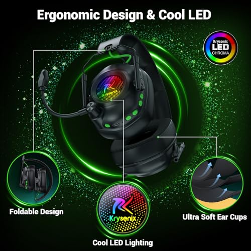 Wireless Gaming Headset with Noise Canceling Mic for PC, PS5, PS4, Switch, Mac B84241