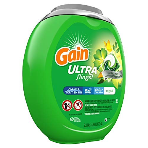 Gain Ultra Flings Liquid Laundry Detergent Pacs, Original Scent, 48 Count Z249