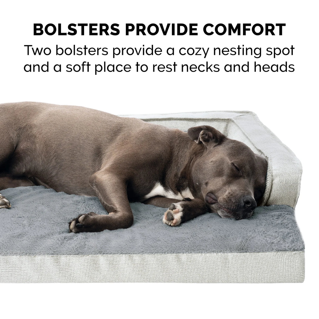 FurHaven Orthopedic Comfy Couch Dog Bed, Gray W9684