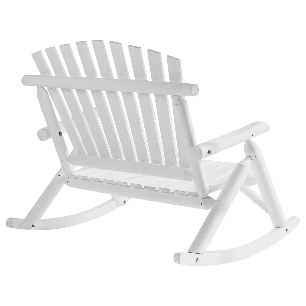 Outsunny 2-Person Wood Adirondack Rocking Chair Y121