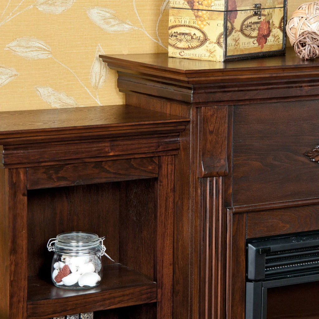 SEI Furniture Fredricksburg Wood Electric Fireplace with Bookcases Black R635722