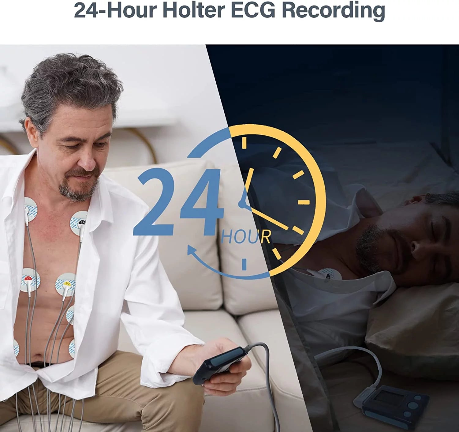 12-Lead EKG Machine 24-Hour Holter Heart Monitor B8305