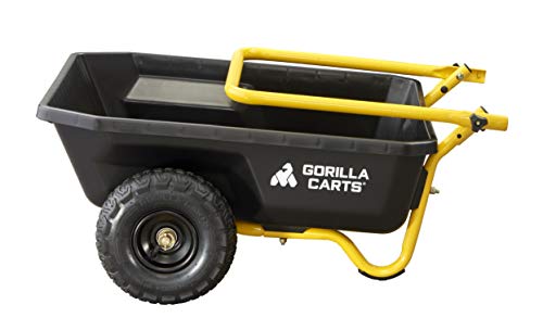 Gorilla Carts GCR-4 Poly Dump Cart, 2-Wheel Garden Wagon, 4 cu ft, 300 lb Capacity R599423