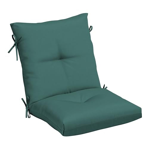 Arden Outdoor Plush Tufted Dining Chair Cushion, 21 x 40, Black Cabana Stripe I23003