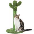 Made4Pets 34" Tall Cat Scratching Post, Cactus Cat Scratcher Kitten Scratching Posts for Indoor Cats Adults Claw Scratch with Sisal Rope, Vertical Green Cat Tree with Dangling Ball for Kitties Large