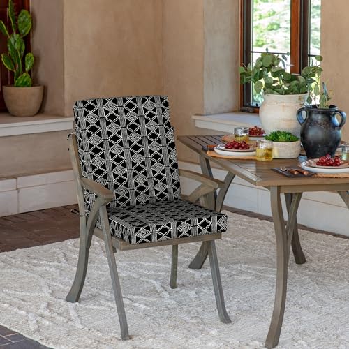 Arden Outdoor Dining Chair Cushion, 20 x 20, Rain-Proof, Peacock Blue Green Texture J4105