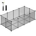 SONGMICS Pet Playpen with Floor, Small Animal Pen, Pet Fence Indoor, DIY Plastic Enclosure for Hamsters, Rabbits, Hedgehogs, Ferrets, 56.3 x 28.7 x 18.1 Inches, White ULPC02W