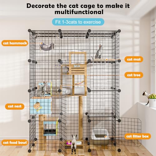 Outdoor Cat Enclosure Large Metal Wire Cat Playpen for 1-3 Cats U58400