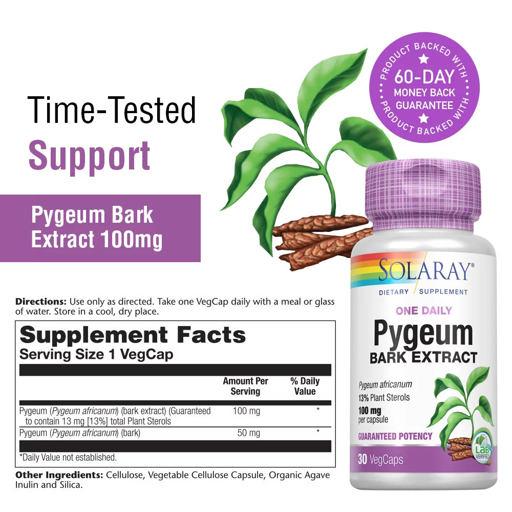 Solaray Pygeum Bark Extract 100mg, 30 VegCaps U909763