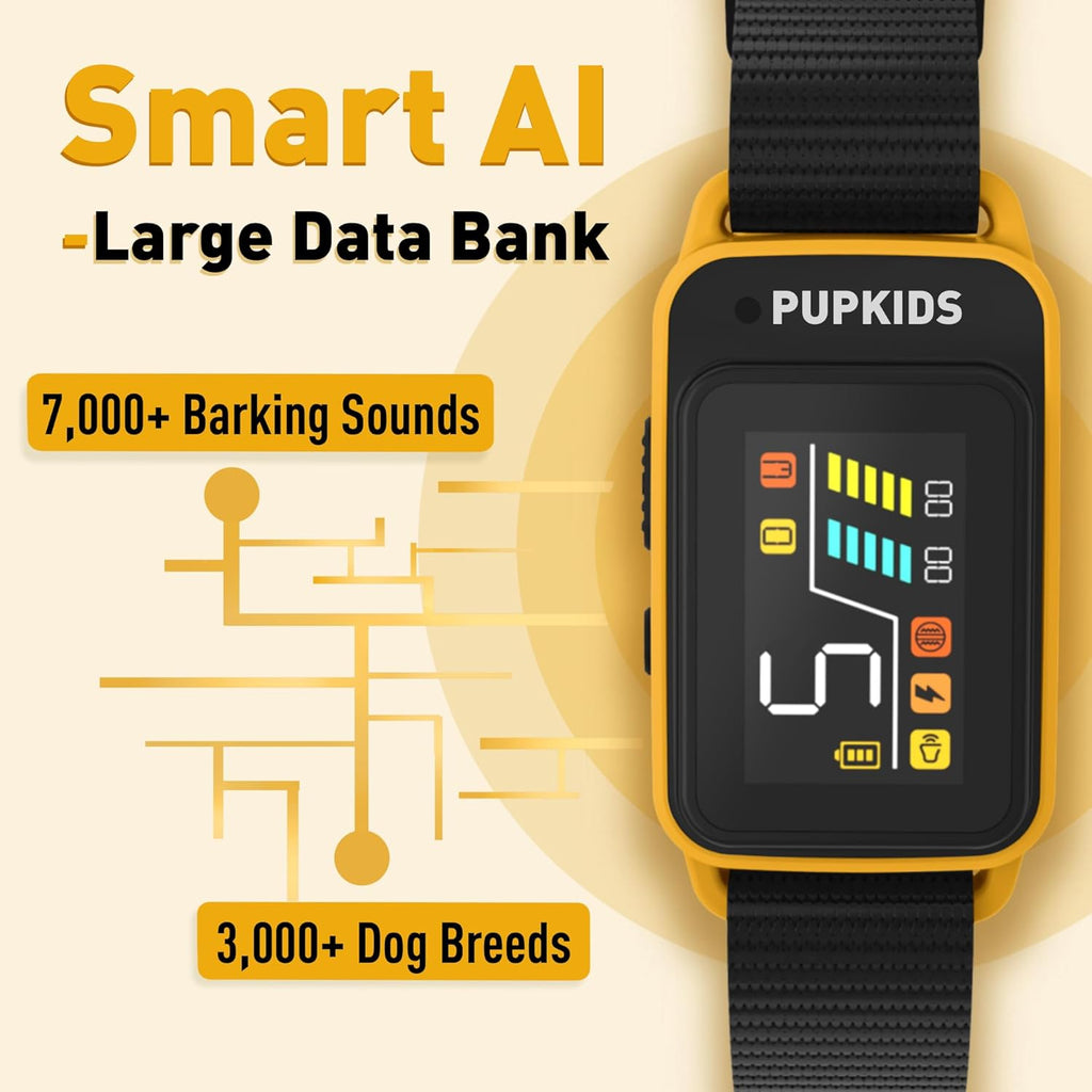 AI Dog Bark Collar for Small Dogs, No Shock, IPX7 Waterproof Rechargeable F7398