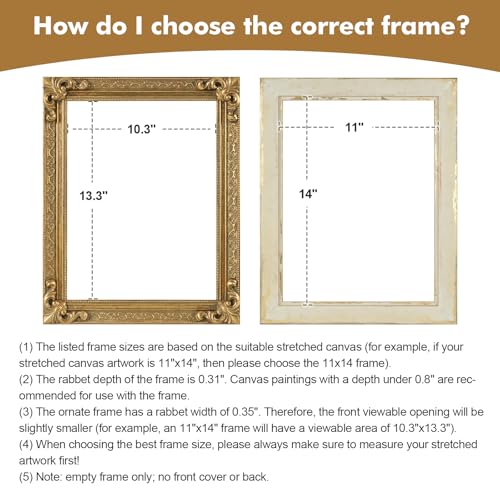 12x16 Wood Canvas Frame Gothic Ornate Black for Wall Art D3778