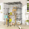 Catio Outdoor Cat Enclosure Indoor Cat Cage Outdoor Large Metal Wire Cat Playpen Kennel for 1-3 Cats 2x3x4 DIY Kitten Cage Detachable Patio Cat Crate