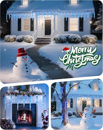 Icicle Lights for Outside with Remote, 30ft 150 LED, Cool White X82678