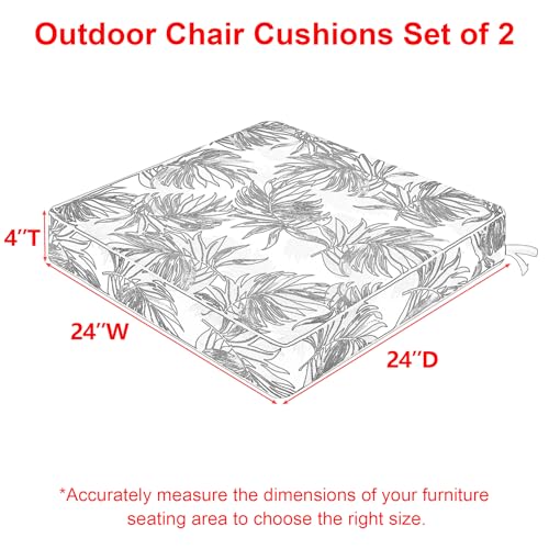 Favoyard Patio Chair Cushions 19 x 19 x 3 Inch Waterproof Outdoor Set of 2, Beige Q67095