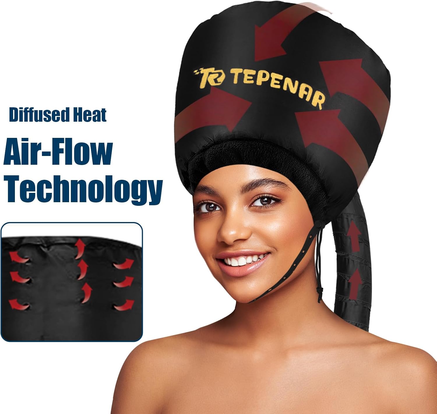 Extra Large Hair Dryer Bonnet Attachment with Soft Adjustable Hood O366300