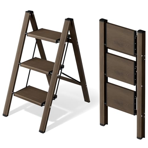 2 Step Lightweight Aluminum Folding Ladder with Anti-Slip Pedals, 330 lbs Capacity D5199