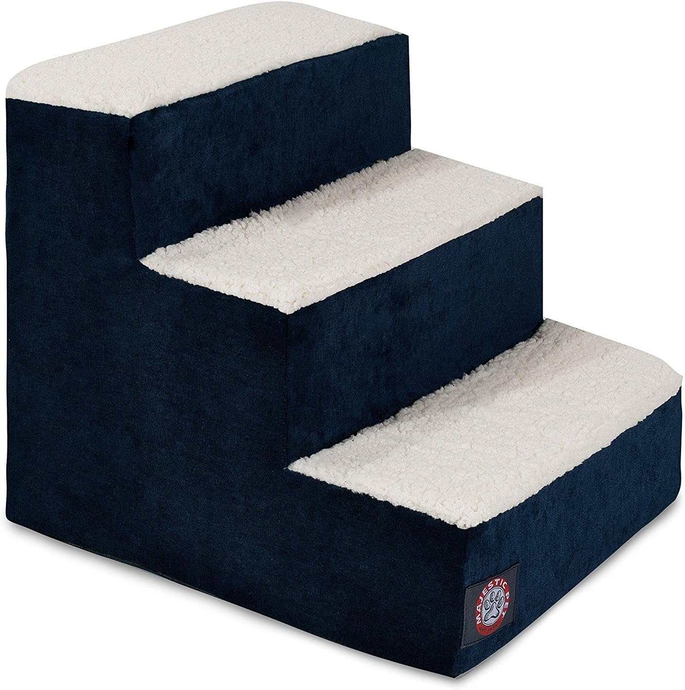 Majestic Pet Portable Pet Stairs | Soft Sherpa Steps Foam Feeling | Steps for Dogs & Cats | Dog & Cat Ramp | Perfect for Bed & Sofa | Indoor Only | Max Weight: up to 250 Lbs
