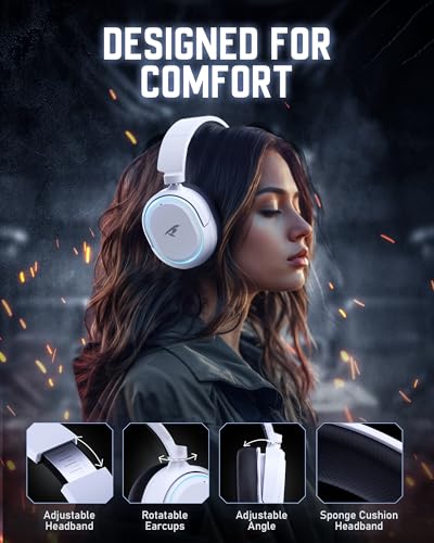 Wireless Gaming Headset 7.1 Surround Sound Bluetooth for PC PS5 PS4 Mac Switch G754169