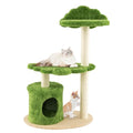 Tangkula Cat Tree Tower, Multi-level Modern Wood Cat Tower with Sisal Scratching Posts, Top Perch, Solid Wood Base, Cute Cat Condo, Small Cat Tree for Indoor Cats Large Adult (38 Inch)