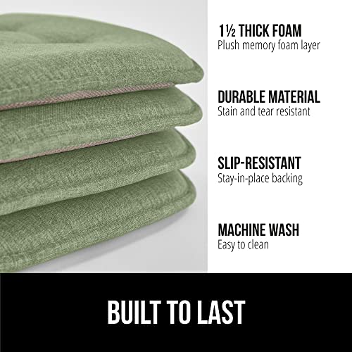 GORILLA GRIP Slip Resistant Chair Cushions, Memory Foam, Set of 2, Beige W525